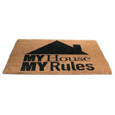 Imports Décor "My House My Rules" Contemporary Decorative Door Mat