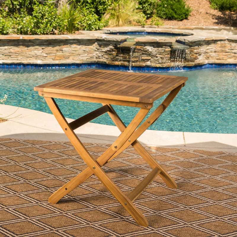 Positano Outdoor 3-piece Foldable Acacia Wood Bistro Set by Christopher Knight Home