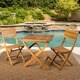 Positano Outdoor 3-piece Foldable Acacia Wood Bistro Set by Christopher Knight Home - Thumbnail 3