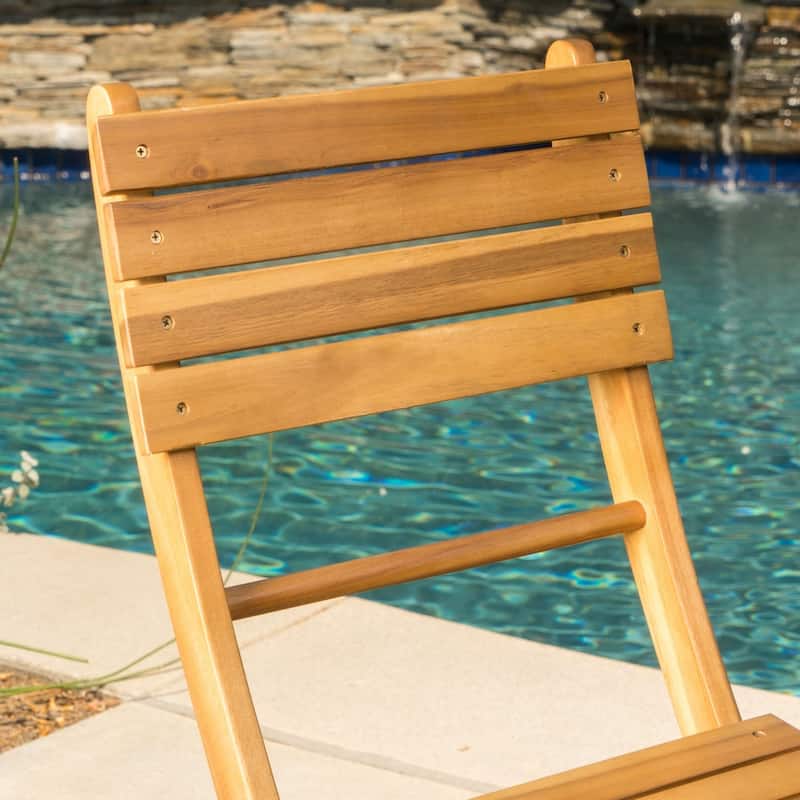 Positano Outdoor 3-piece Foldable Acacia Wood Bistro Set by Christopher Knight Home