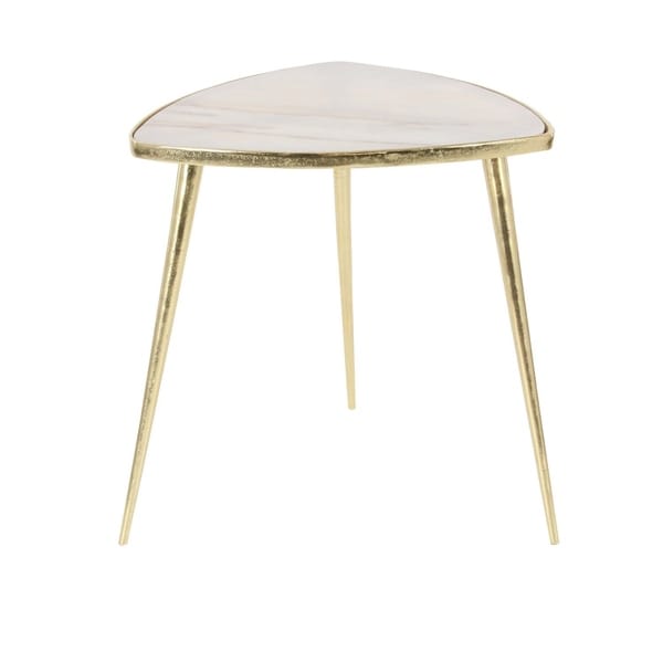 Studio 350 Aluminum Marble Accent Table 20 Inches Wide 21 Studio 350 Aluminum Marble Accent Table 20 Inches Wide 21 High
