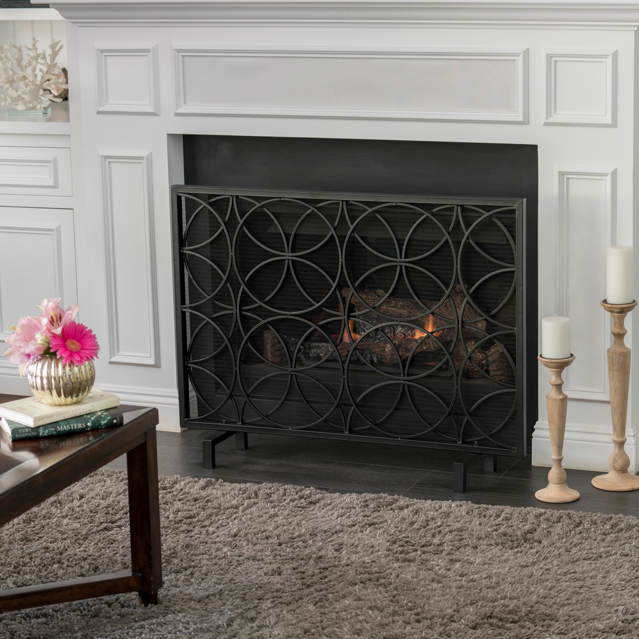 Shop Valeno Single Panel Fireplace Screen By Christopher Knight