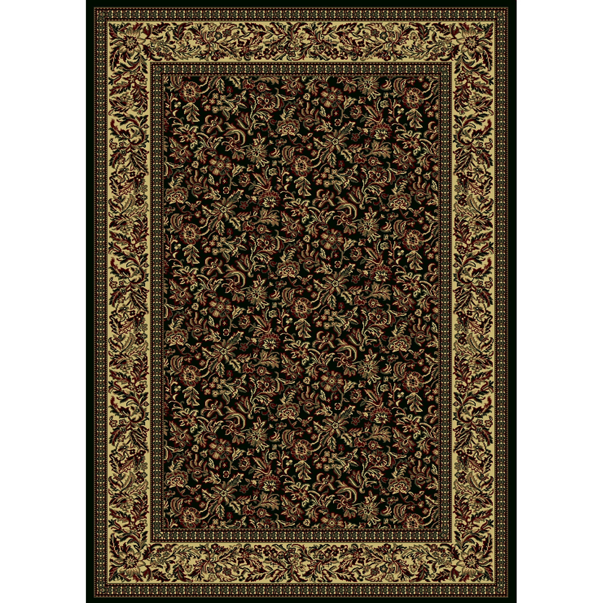 Itlay Caroline Floral Heat set Emerlen Rug (910 X 1210) Black Size 910 x 1210