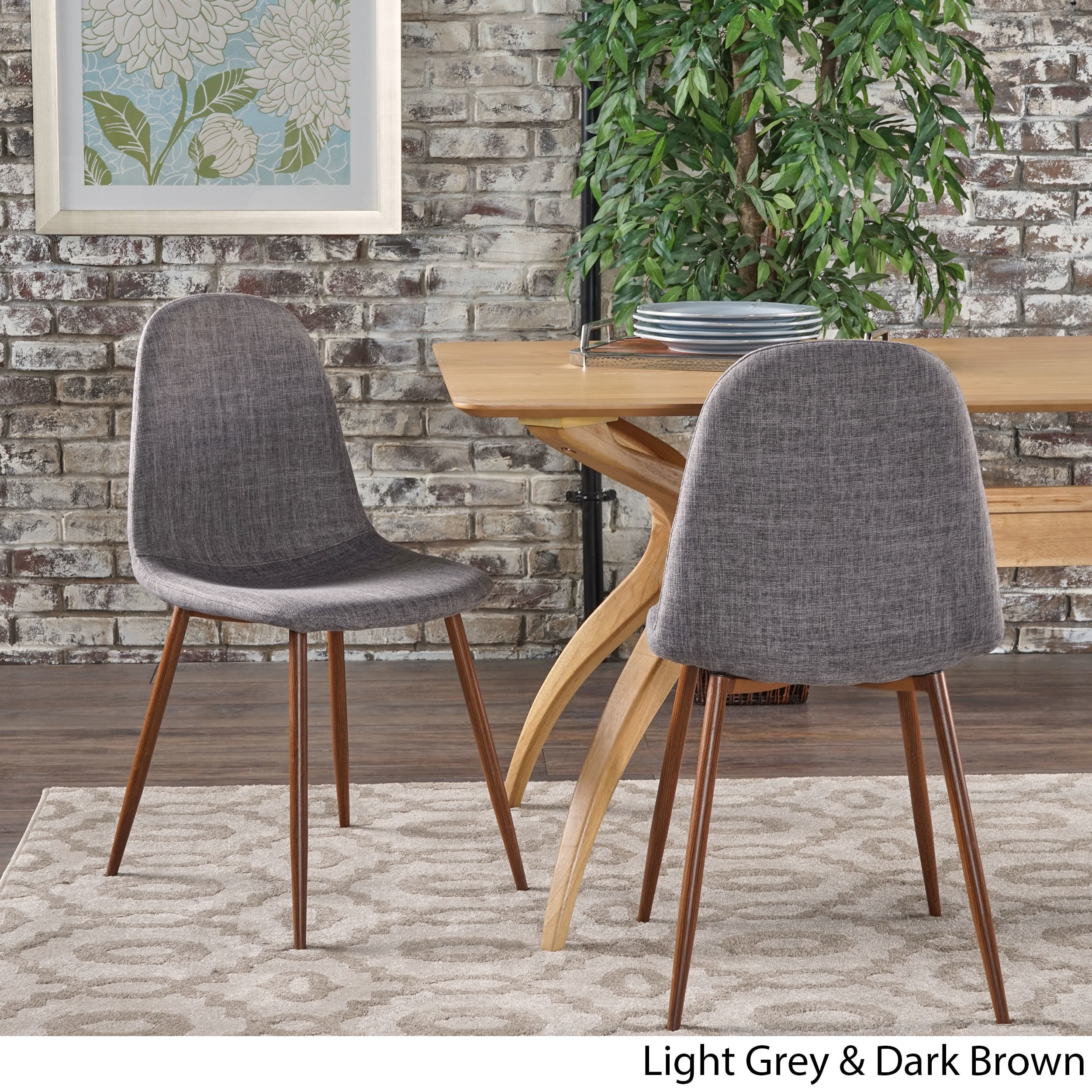 Shop Raina Mid Century Modern Fabric Dining Chair Set Of 2 By