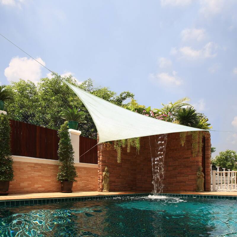 Medium UV-Blocking Triangle Sail Sun Shade - Cream