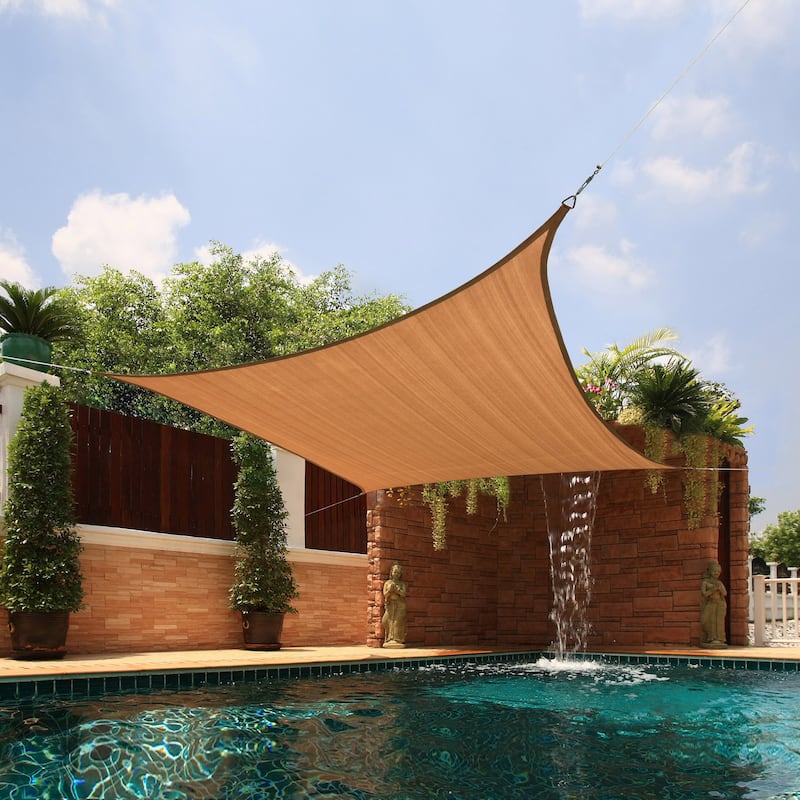 Bayville Medium Square Sail Extra-heavy Fabric Sun Shade by Havenside Home - Beige