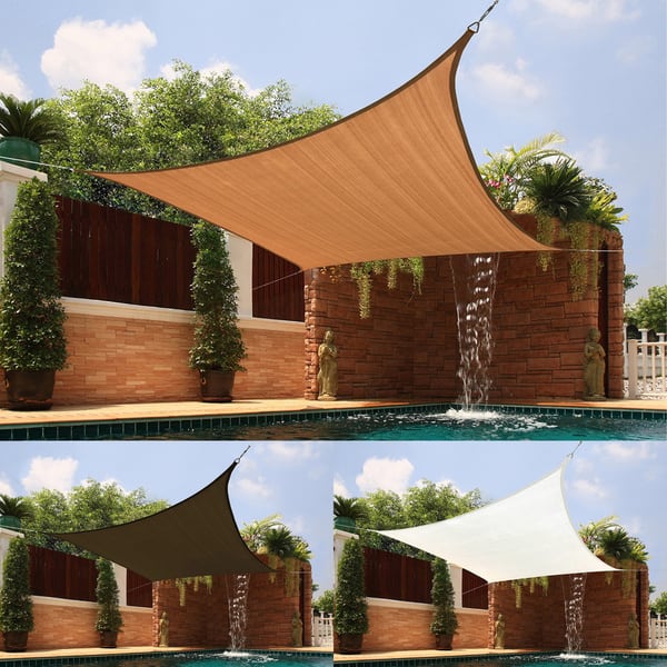 slide 1 of 7, Bayville Medium Square Sail Extra-heavy Fabric Sun Shade by Havenside Home