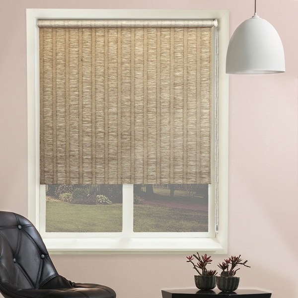 Chicology Florence Latte Beaded-Chain Natural Woven Privacy Roller Shades