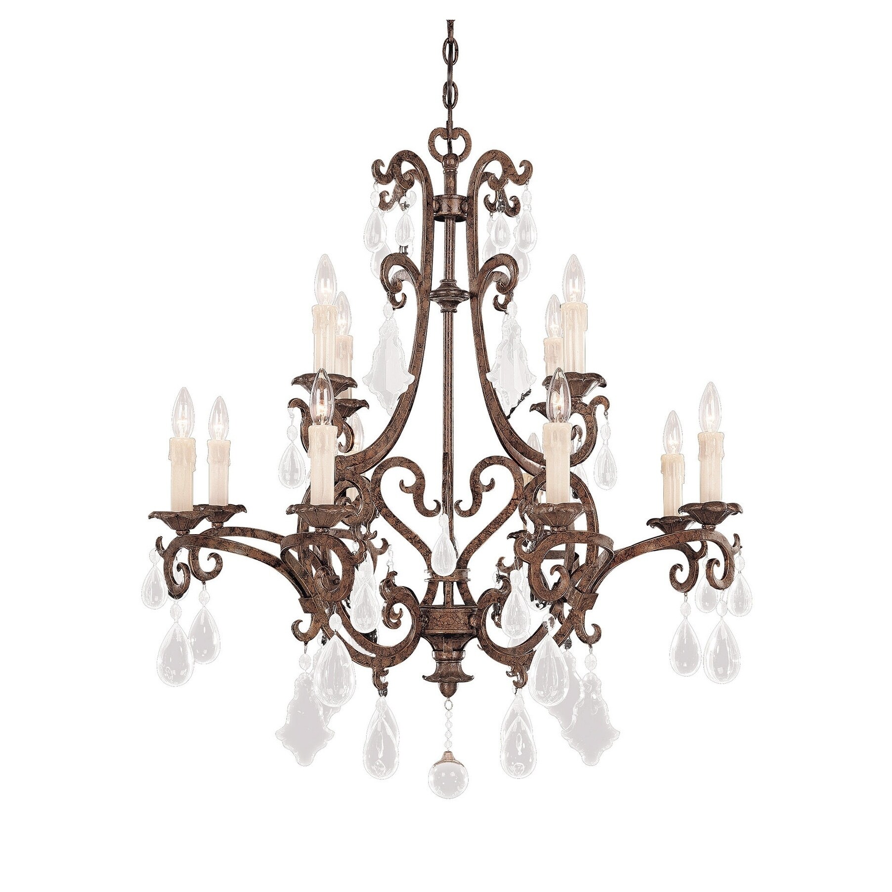 Florence 12 Light Chandelier New Tortoise Shell - Chandeliers For Bedrooms by Overstock.com