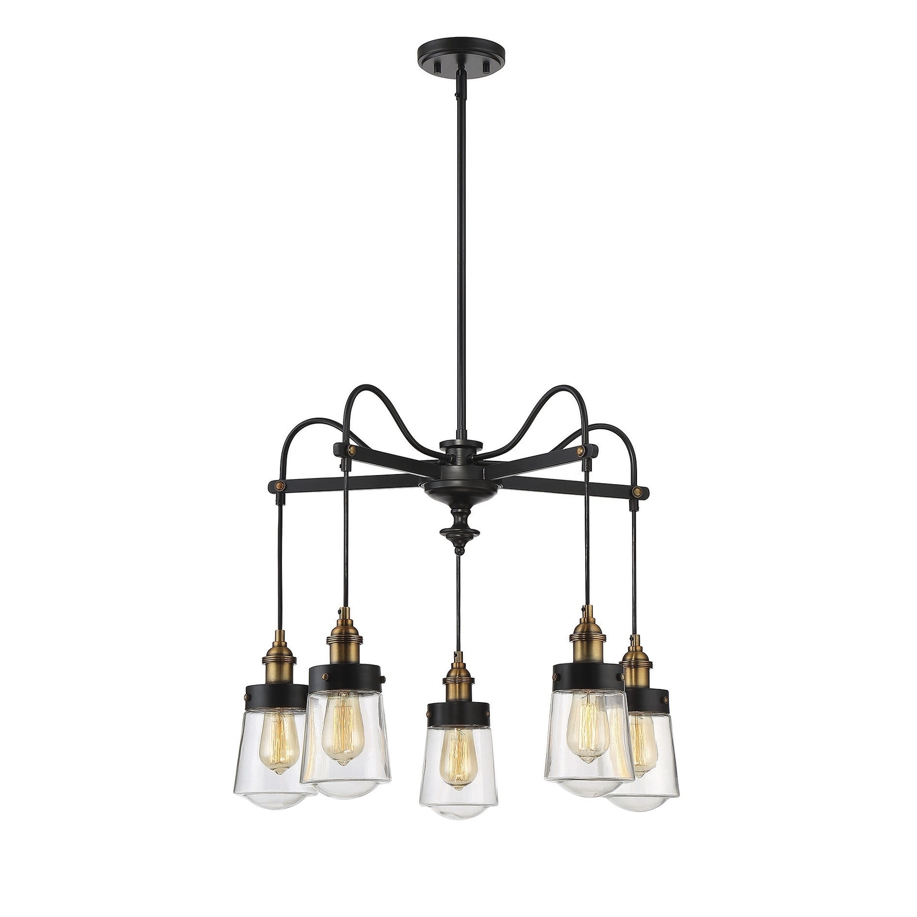Carbon Loft Irene 5-light Chandelier Vintage Black with Warm Brass - Chandeliers For Bedrooms by Overstock.com