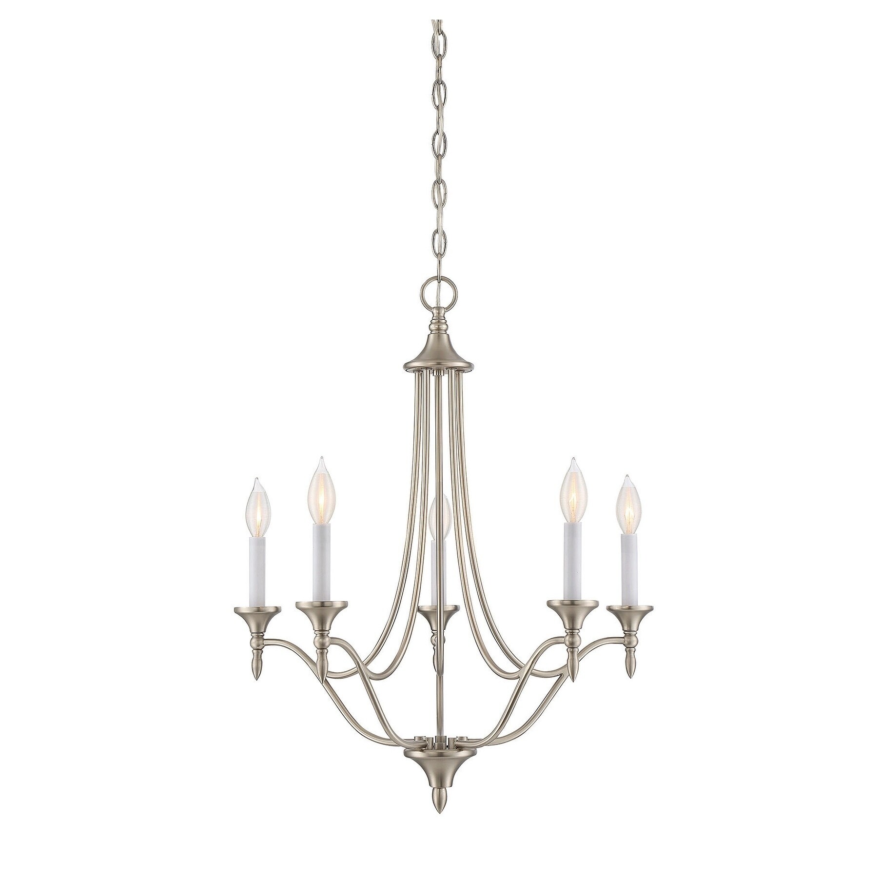 Herndon 5 Light Chandelier Satin Nickel - Chandeliers For Bedrooms by Overstock.com