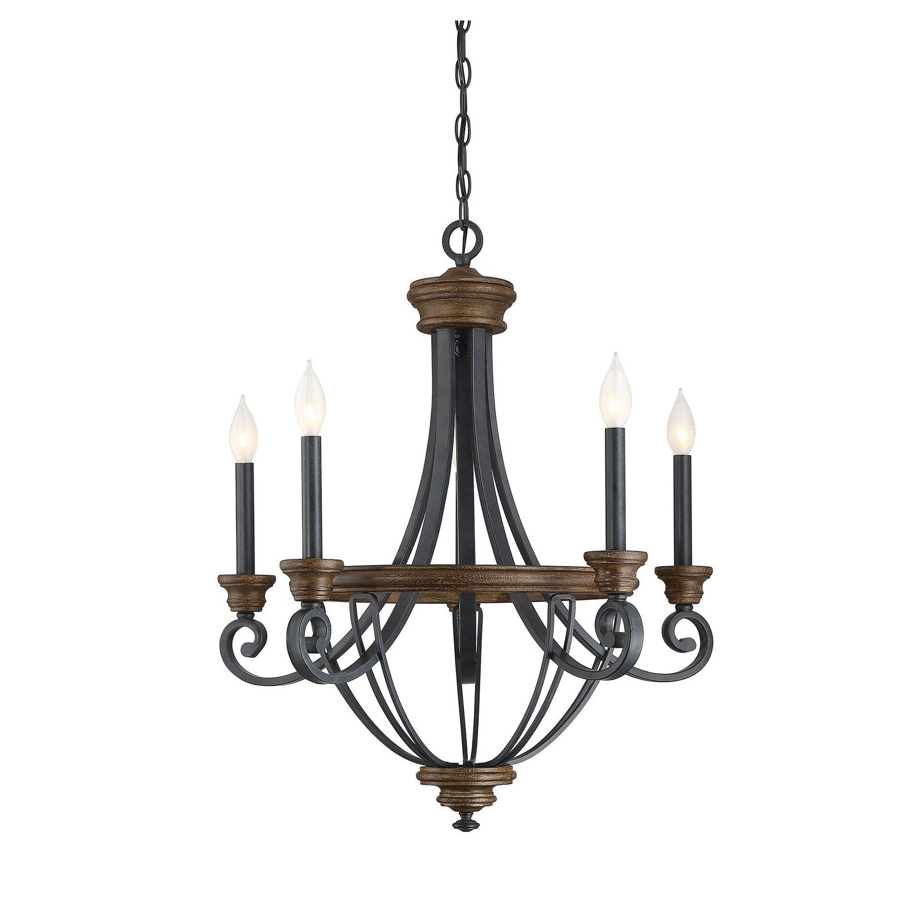 Wickham 5 Light Chandelier Whiskey Wood - Chandeliers For Bedrooms by Overstock.com