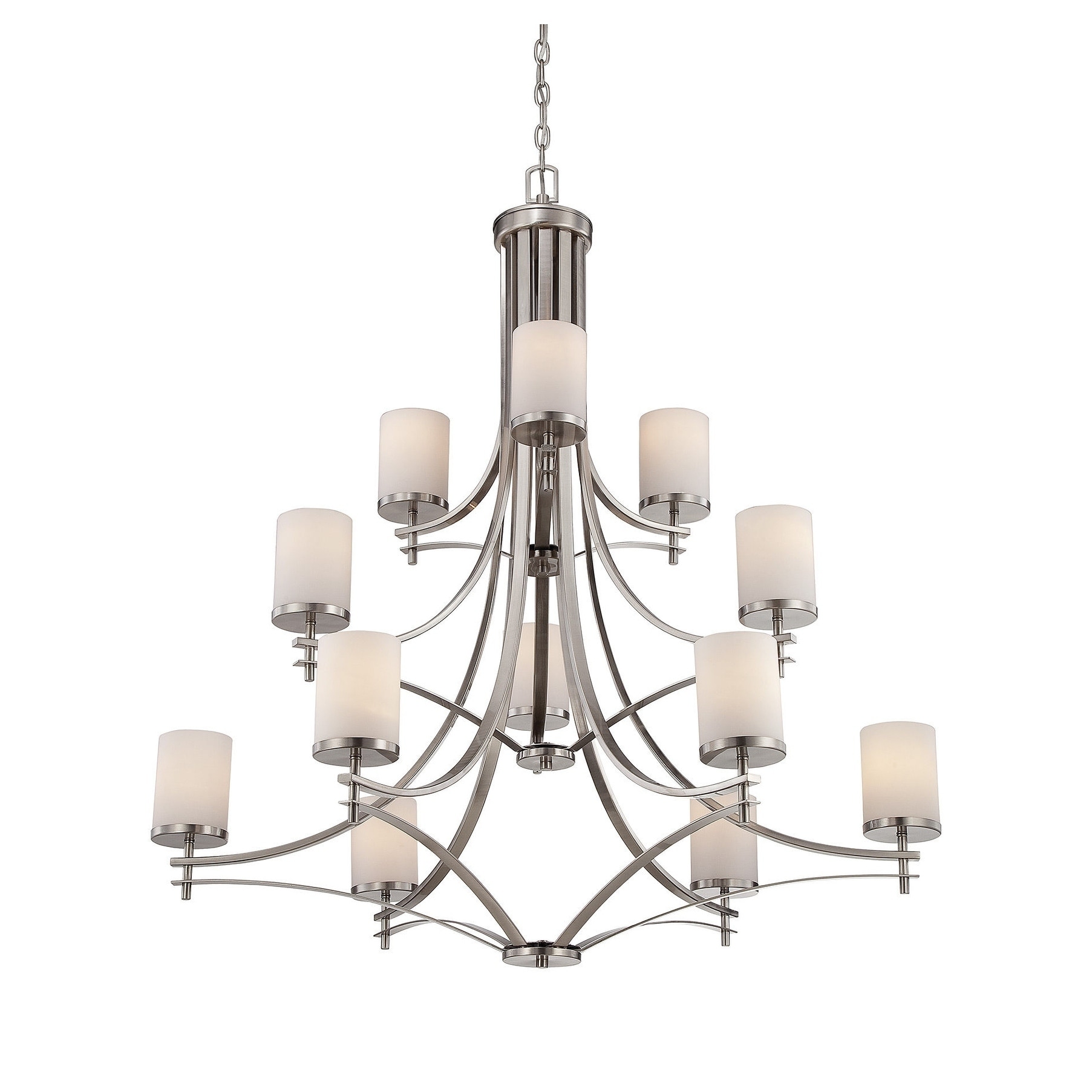 Strick & Bolton Nollekens 12-light Chandelier Satin Nickel - Chandeliers For Bedrooms by Overstock.com