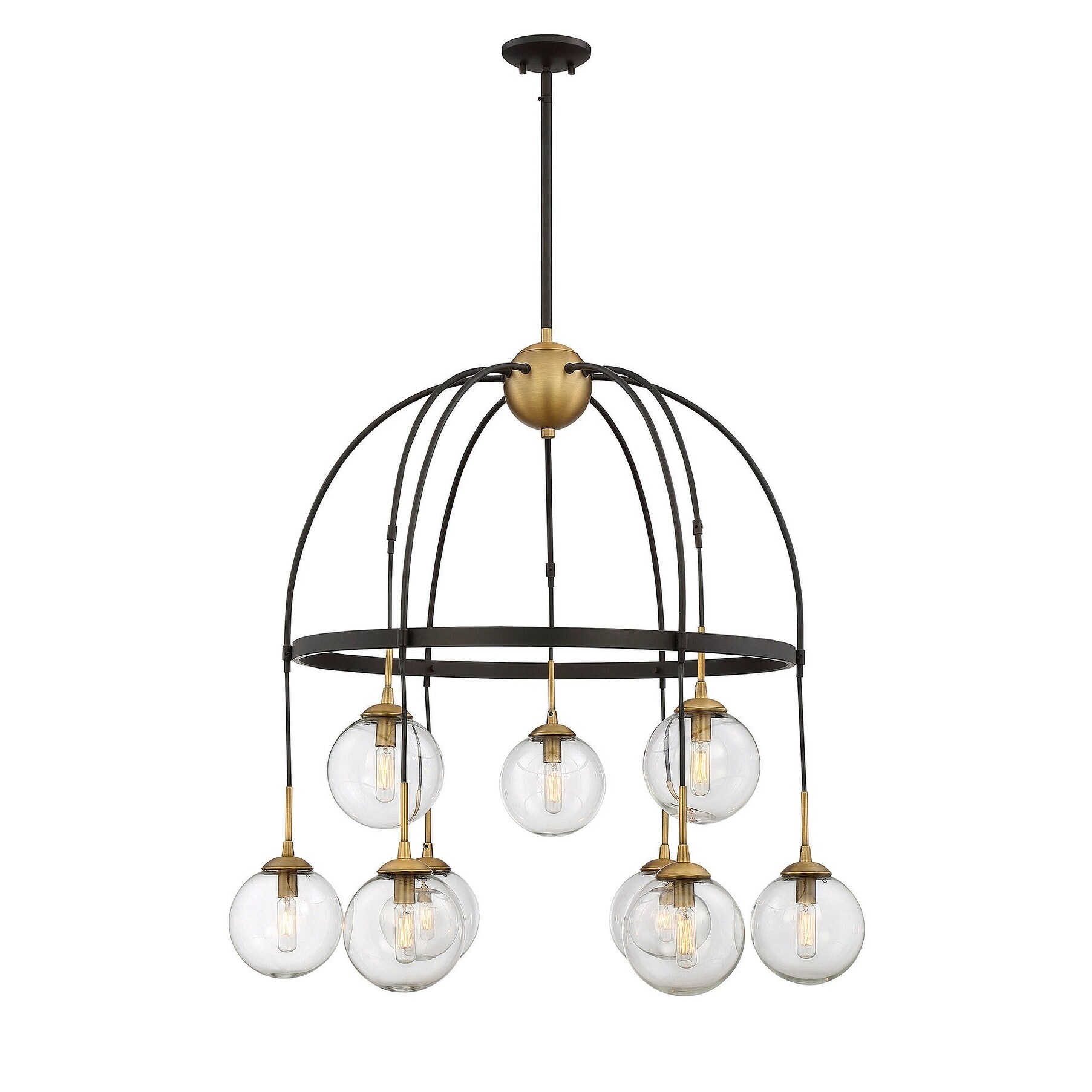 Fulton 9 Light Chandelier English Bronze & Warm Brass - Chandeliers For Bedrooms by Overstock.com