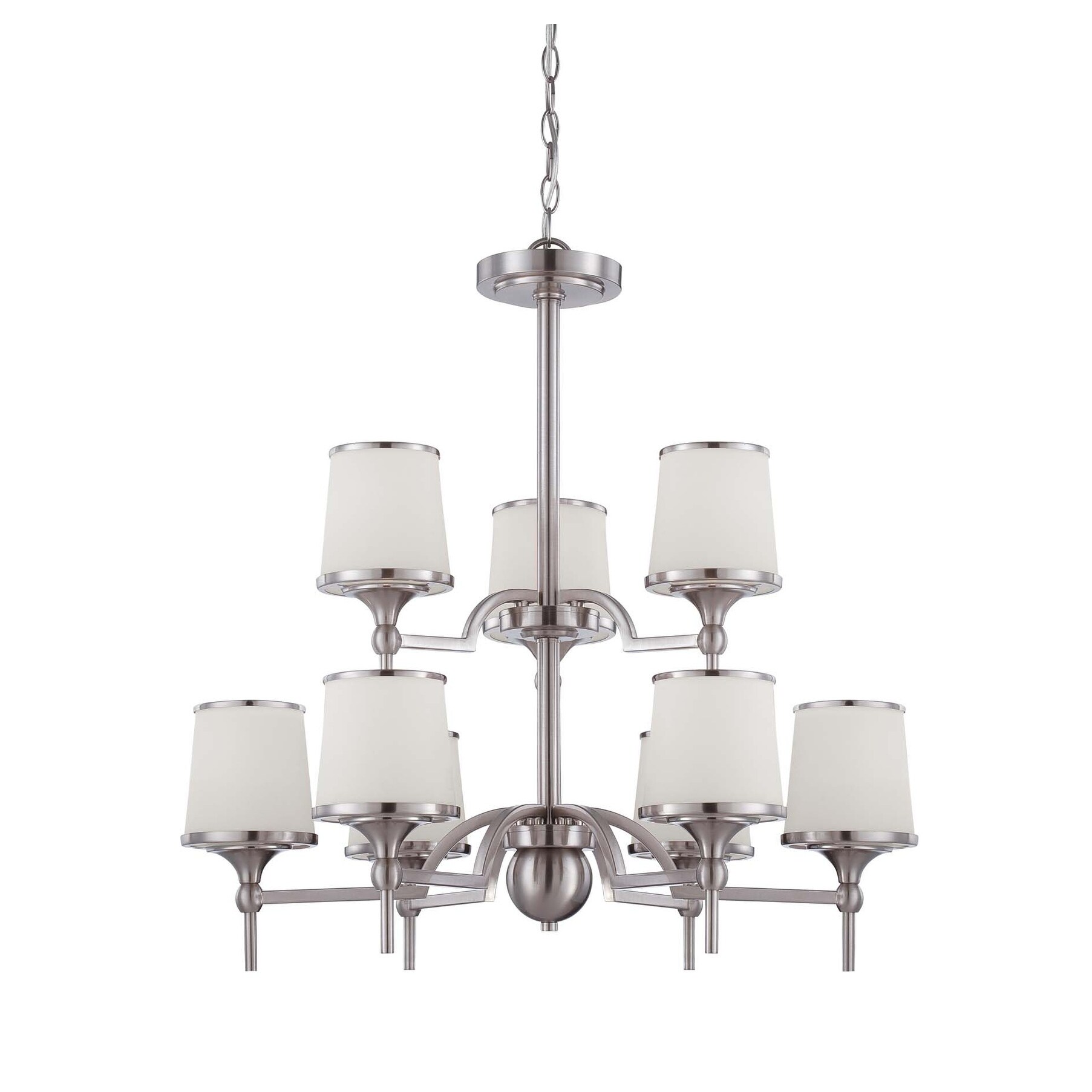 Hagen 9 Light Chandelier Satin Nickel - Chandeliers For Bedrooms by Overstock.com