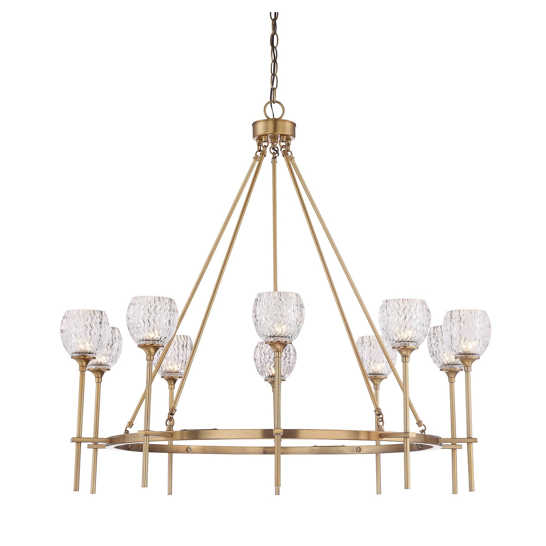 Garland 10 Light Chandelier Warm Brass - Chandeliers For Bedrooms by Overstock.com