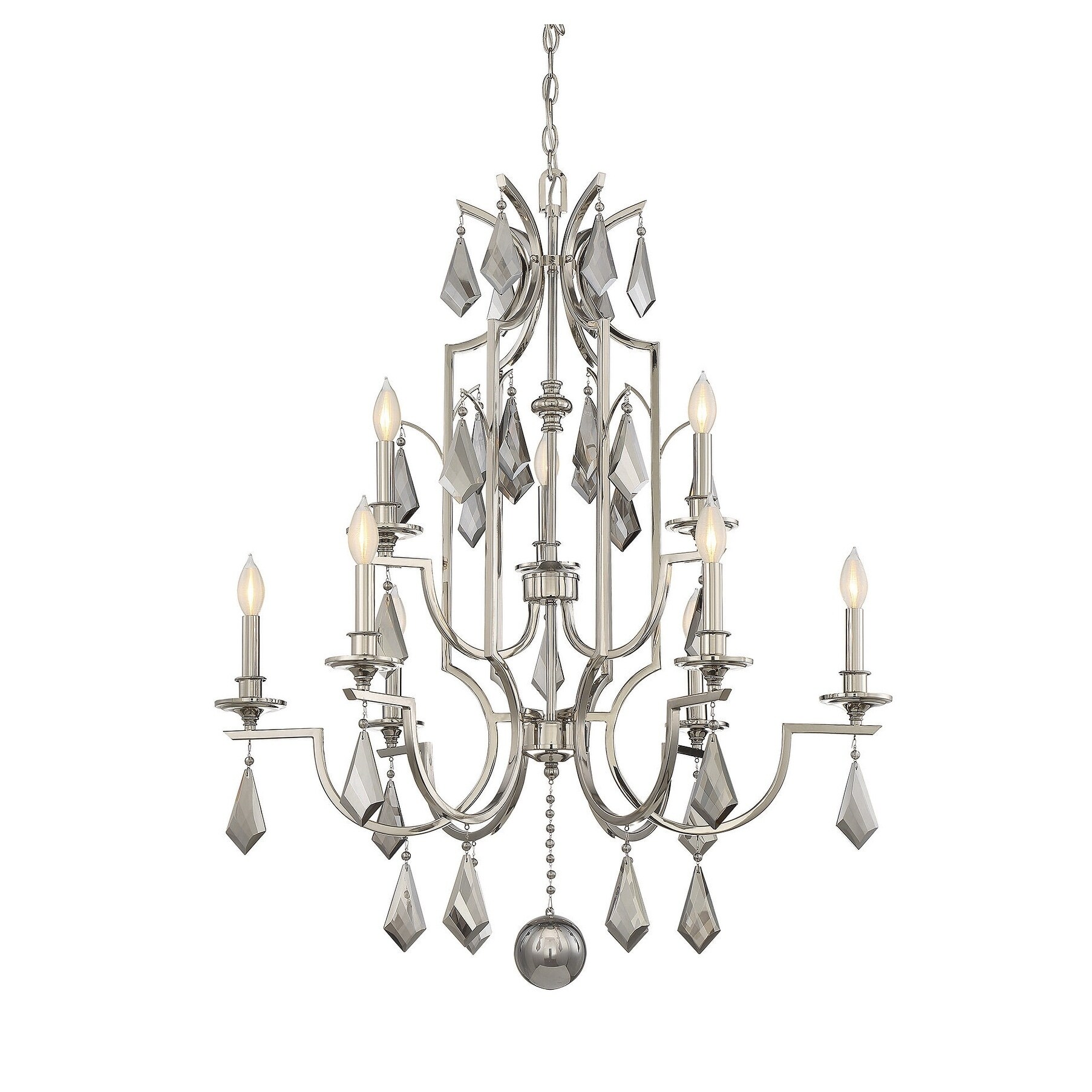 Ballard 9 Light Chandelier Polished Nickel - Chandeliers For Bedrooms by Overstock.com