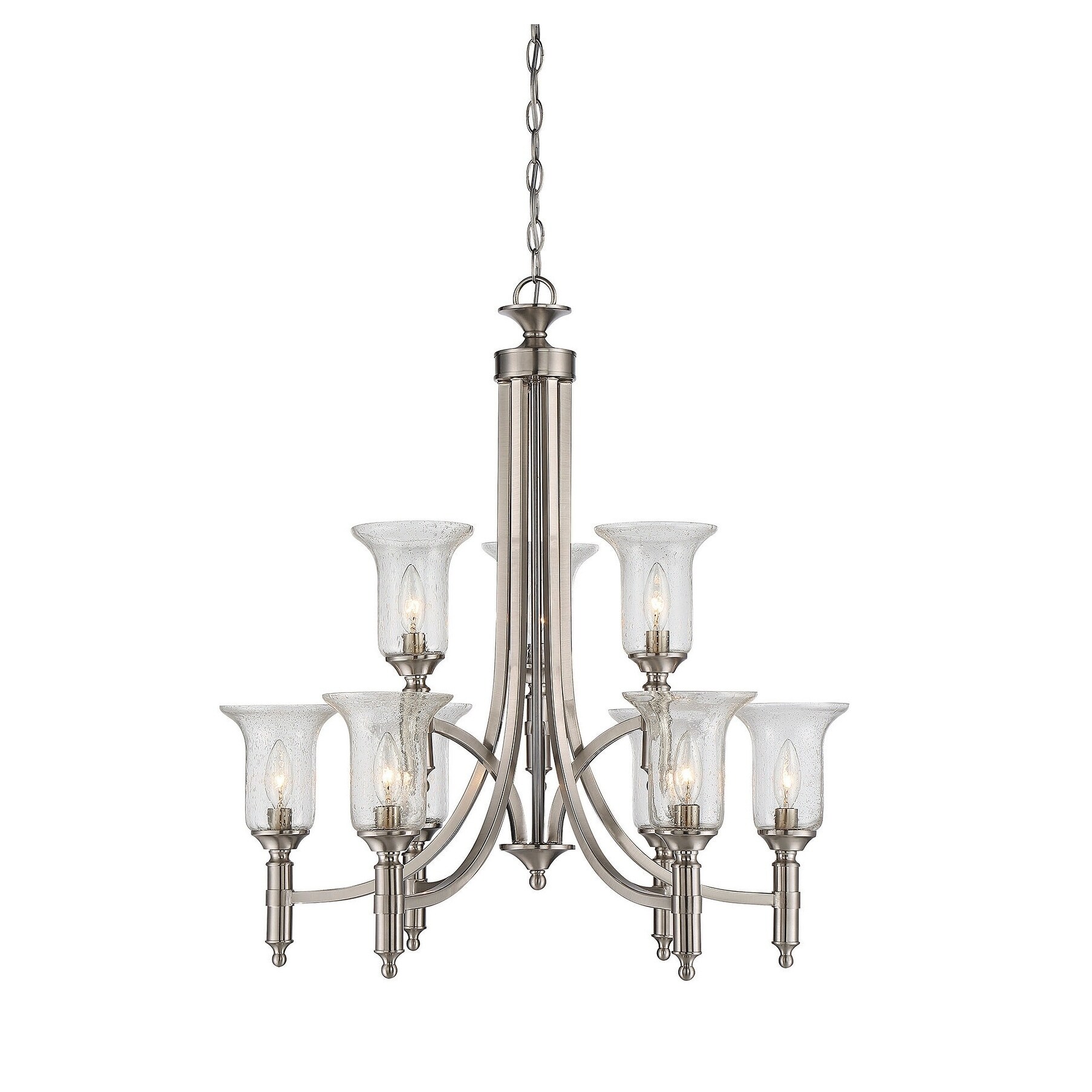 Trudy 9 Light Chandelier Satin Nickel - Chandeliers For Bedrooms by Overstock.com