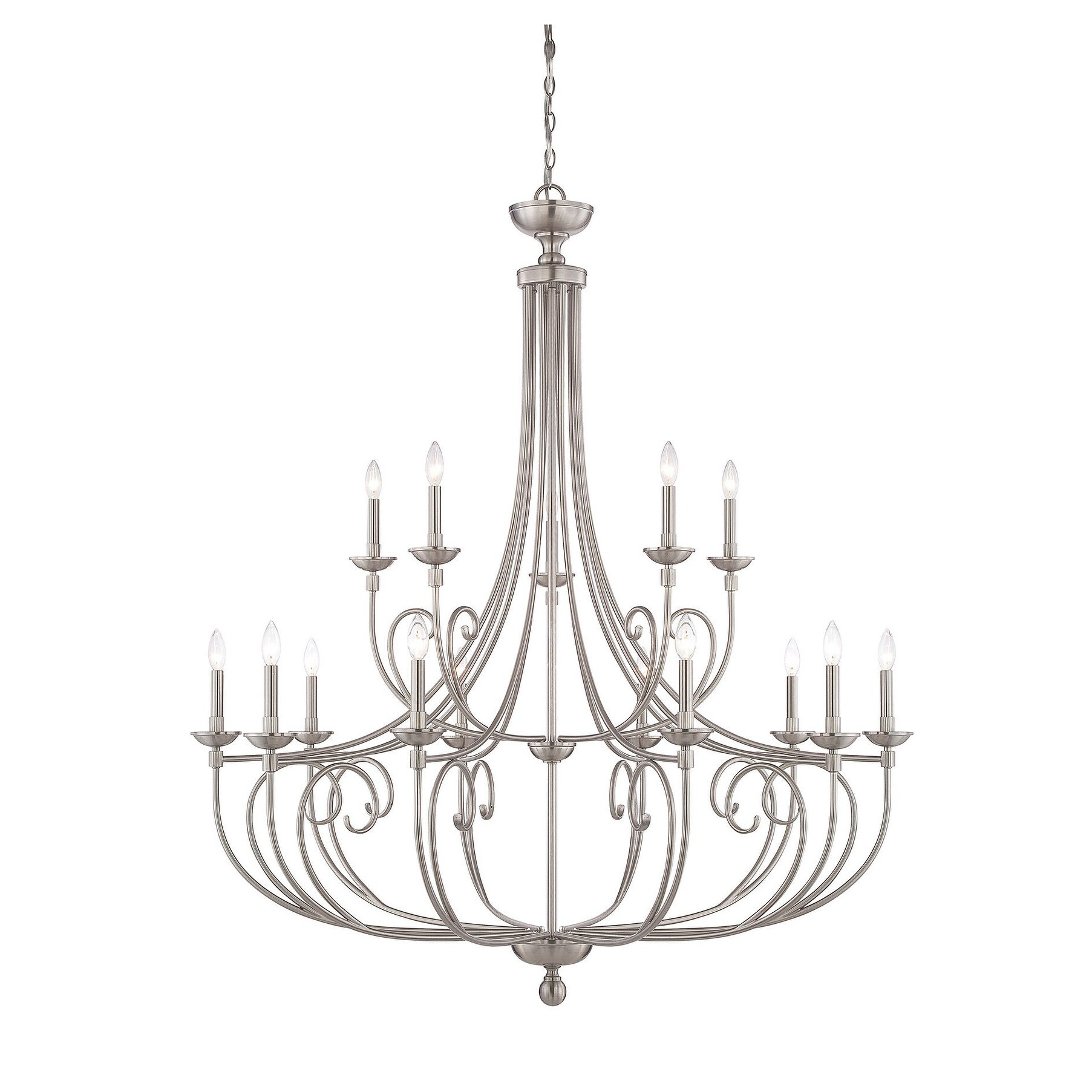 Langley 15 Light Chandelier Satin Nickel - Chandeliers For Bedrooms by Overstock.com