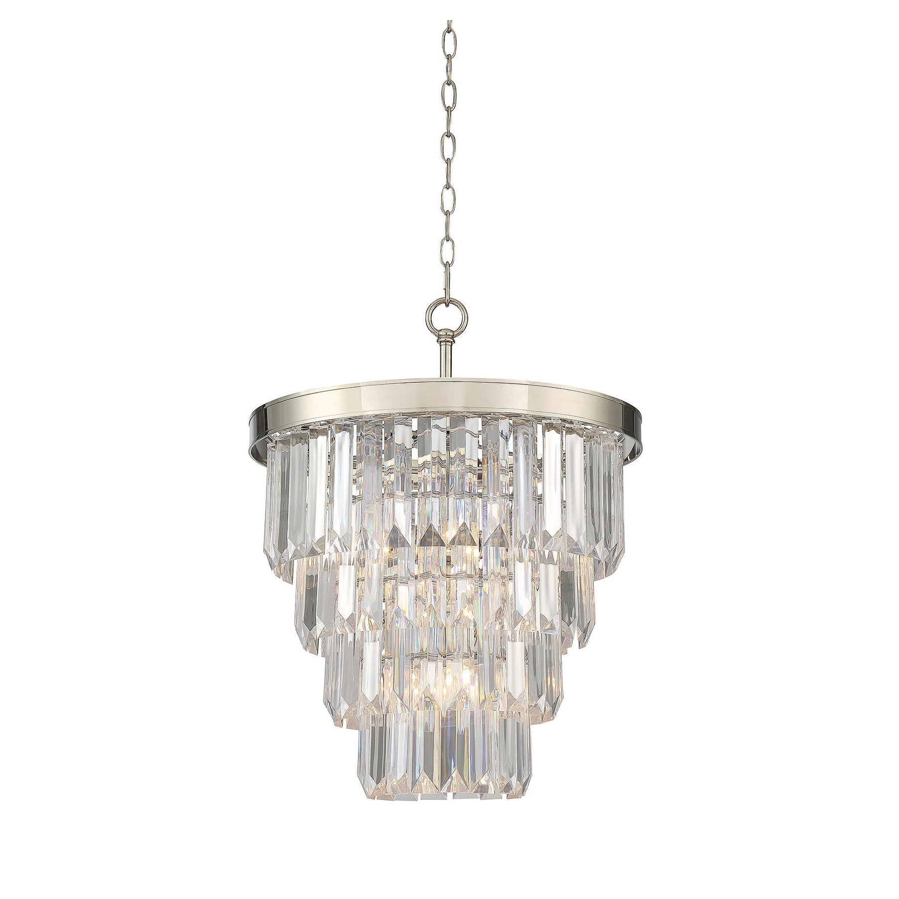 Tierney 4 Light Chandelier Polished Nickel - Chandeliers For Bedrooms by Overstock.com