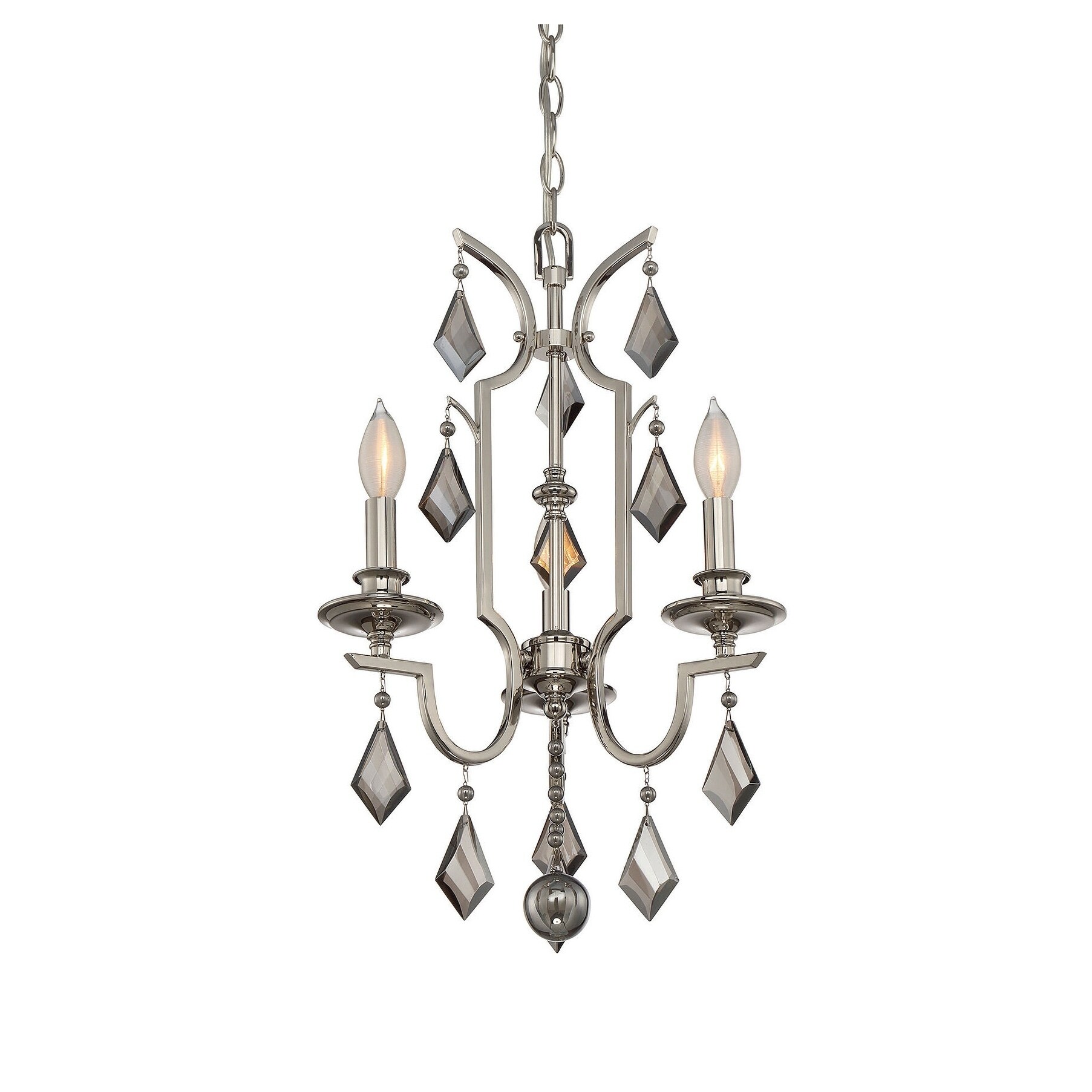 Ballard 3 Light Mini Chandelier Polished Nickel - Chandeliers For Bedrooms by Overstock.com
