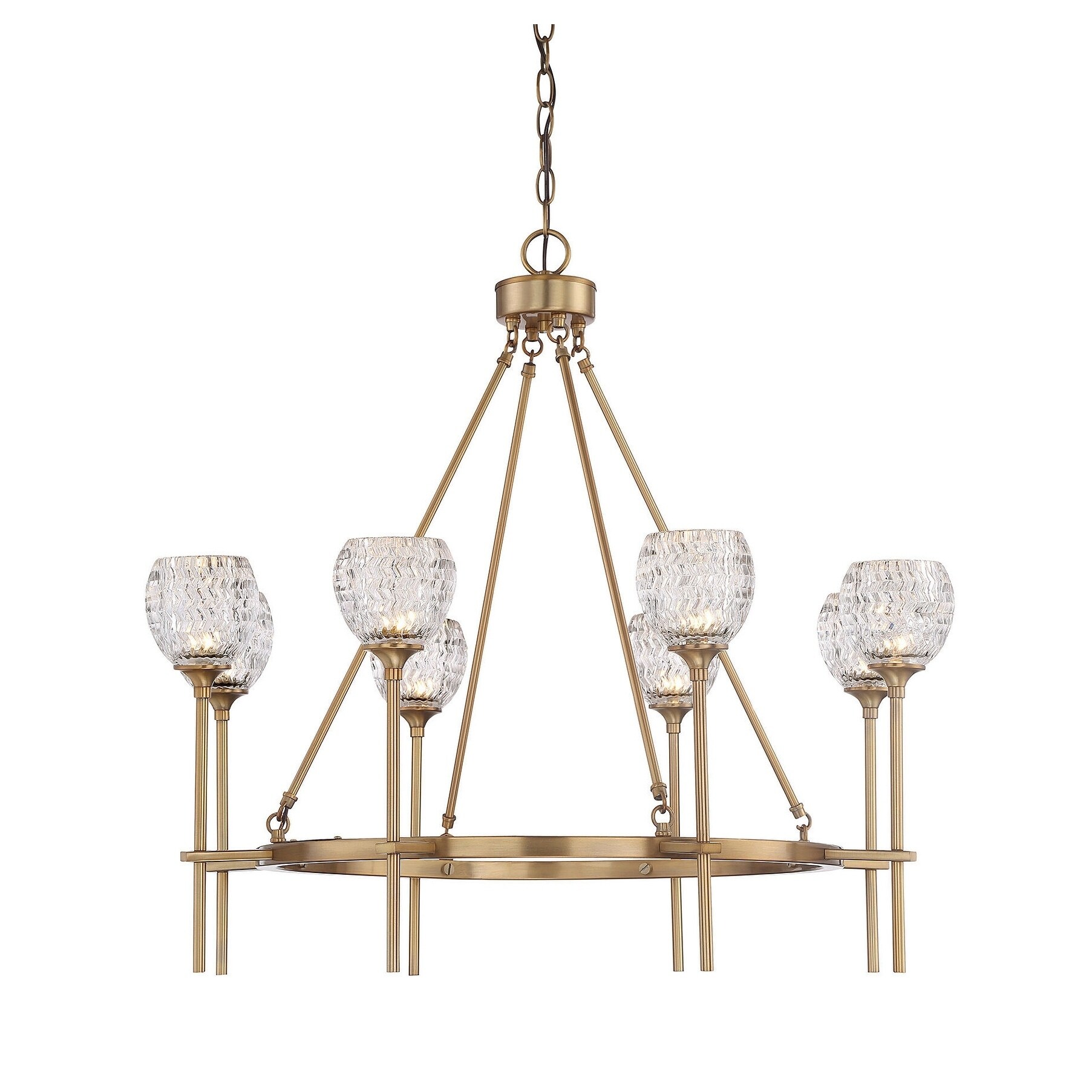 Garland 8 Light Chandelier Warm Brass - Chandeliers For Bedrooms by Overstock.com