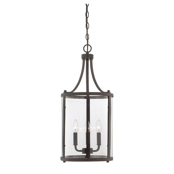 Savoy House Penrose English Bronze Metal/Glass Small 3-light Foyer Lantern