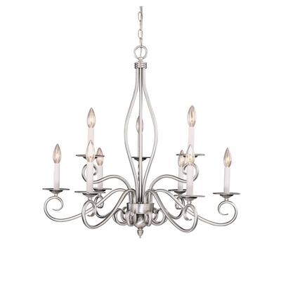 Polar 9 Light Chandelier Pewter
