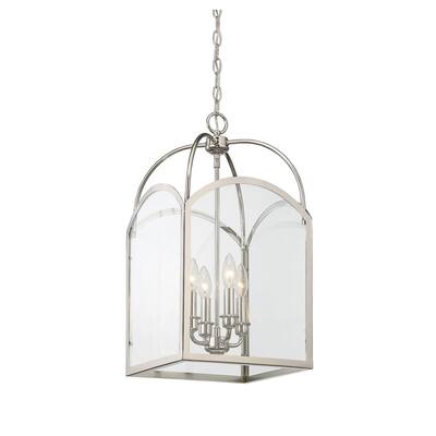 Copper Grove Allium Polished Nickel 4-light Foyer Fixture
