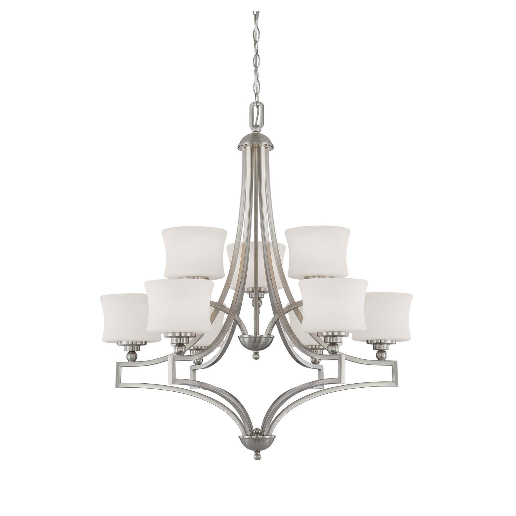 Terrell  9 Light Chandelier Satin Nickel - Chandeliers For Bedrooms by Overstock.com