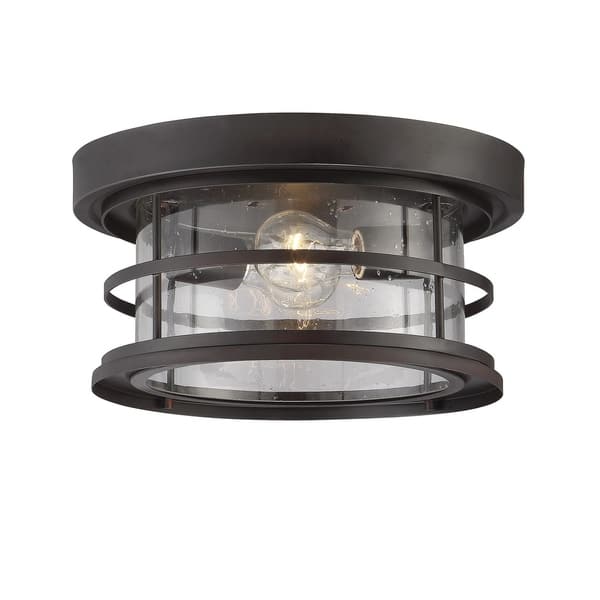 slide 1 of 1, Barrett 13" Outdoor Ceiling Light English Bronze