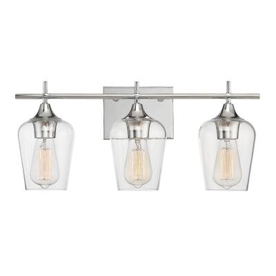 Strick & Bolton Wu 3-light Bath Bar Polished Chrome