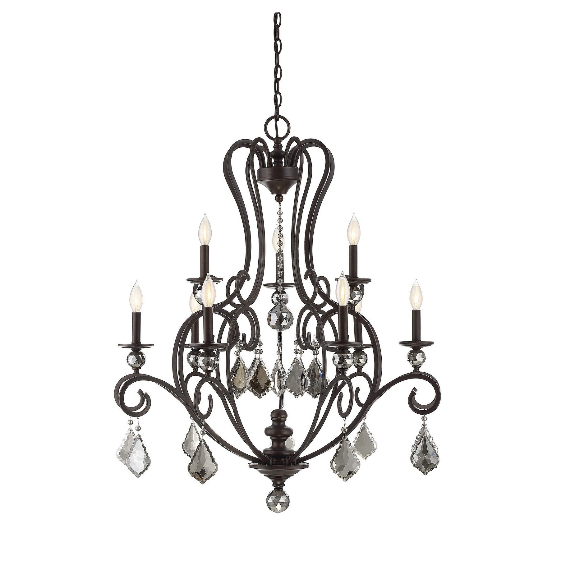 Stratton 9 Light Chandelier Statuary Bronze - Chandeliers For Bedrooms by Overstock.com