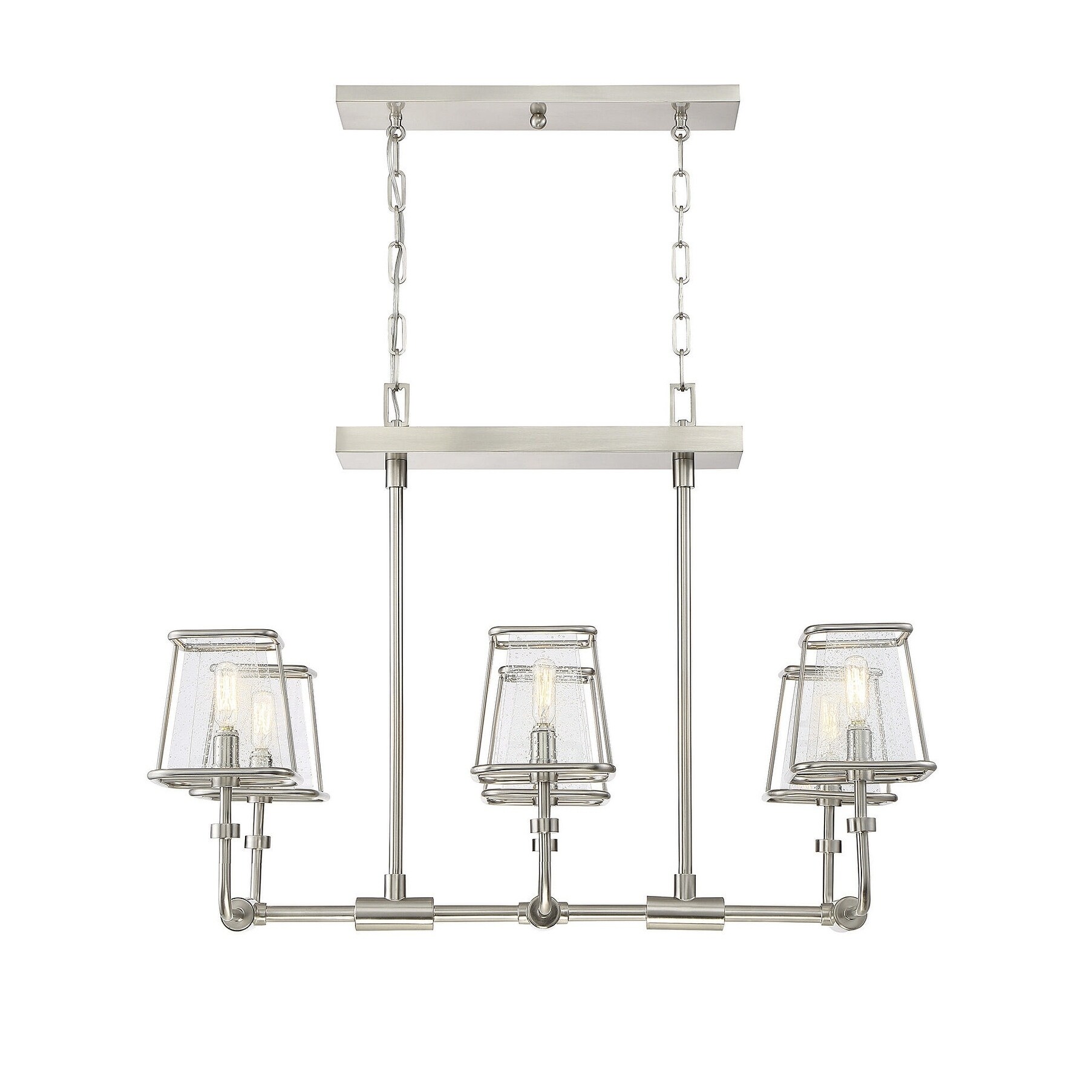 Damascus 6 Light Oval Chandelier Satin Nickel - Chandeliers For Bedrooms by Overstock.com