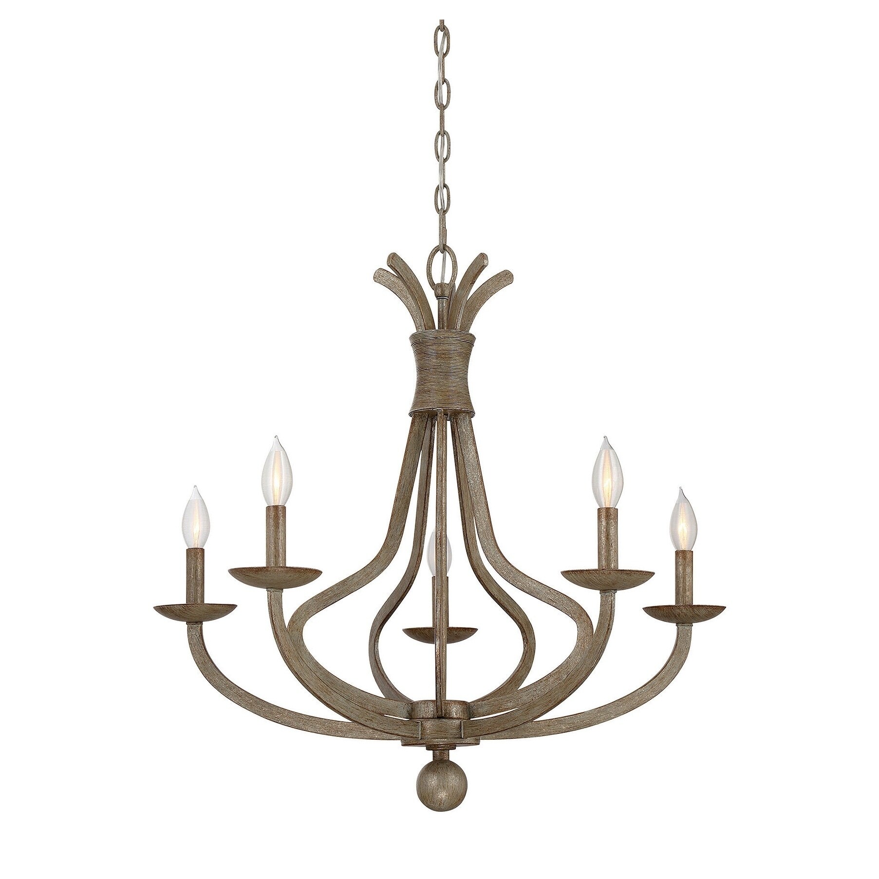 Rosette 5 Light Chandelier Chateau Linen - Chandeliers For Bedrooms by Overstock.com