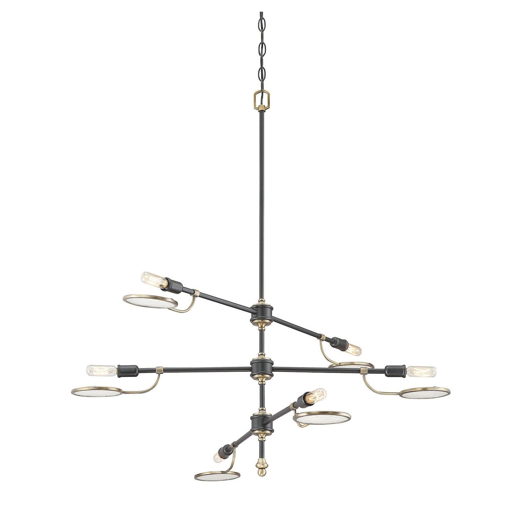 Oberyn 6 Light Chandelier Vintage Black w/ Warm Brass - Chandeliers For Bedrooms by Overstock.com