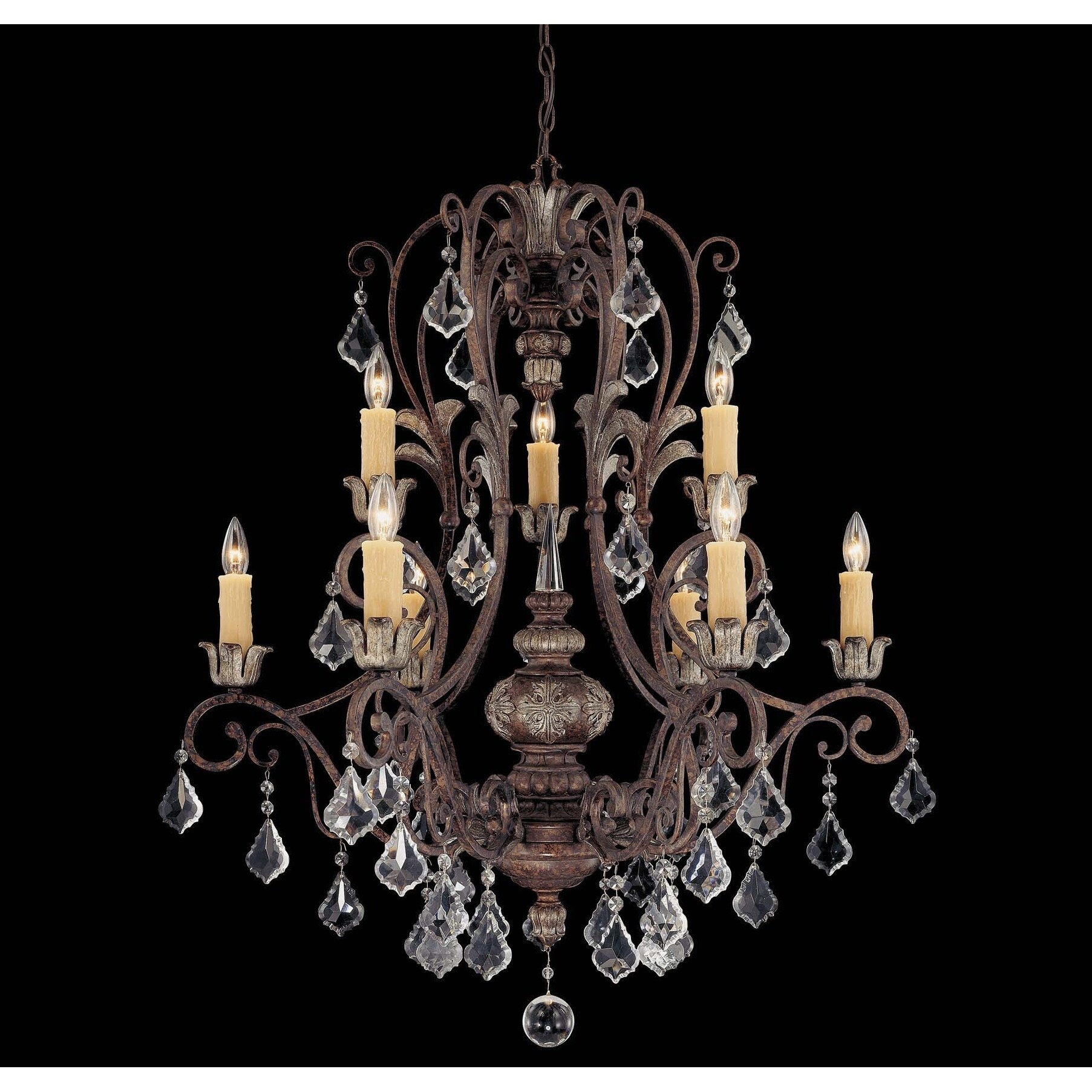 Elizabeth 9 Light Chandelier New Tortoise Shell w/Silver - Chandeliers For Bedrooms by Overstock.com