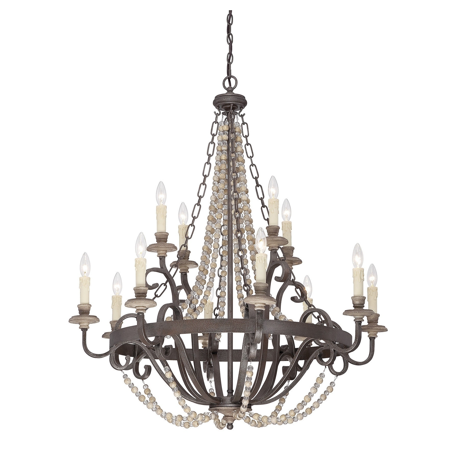 Mallory 12 Light Chandelier Fossil Stone - Chandeliers For Bedrooms by Overstock.com
