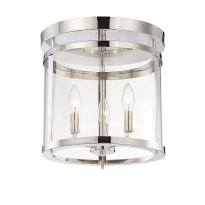 Silver Orchid Corda 3-light Semi-flush Polished Nickel