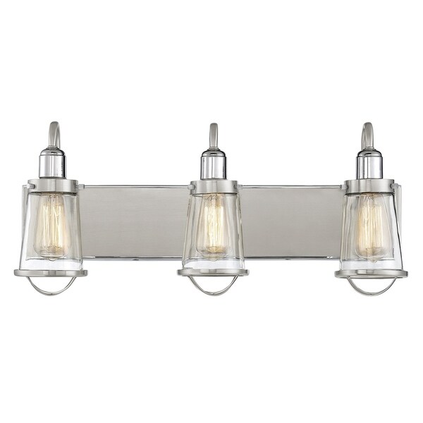 Carbon Loft Goldberg Satin Nickel 3 Light Bath Bar With Carbon Loft Goldberg Satin Nickel 3 Light Bath Bar With Polished Accents