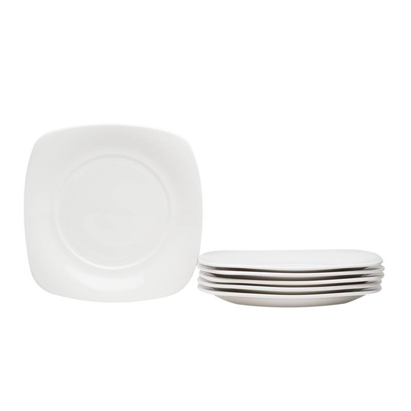 Hospitality White Square Salad Plate - Set of 6