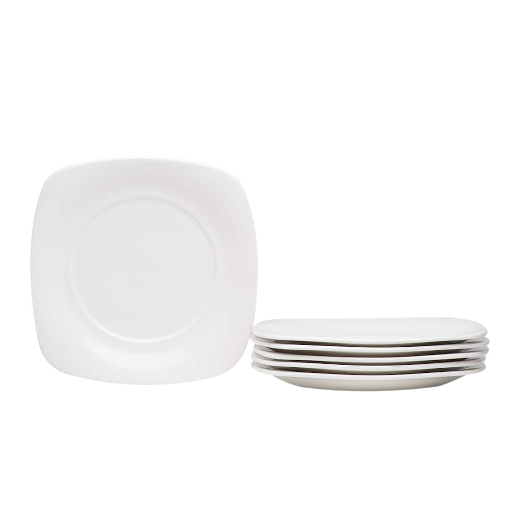 Hospitality White Square Salad Plate - Set of 6