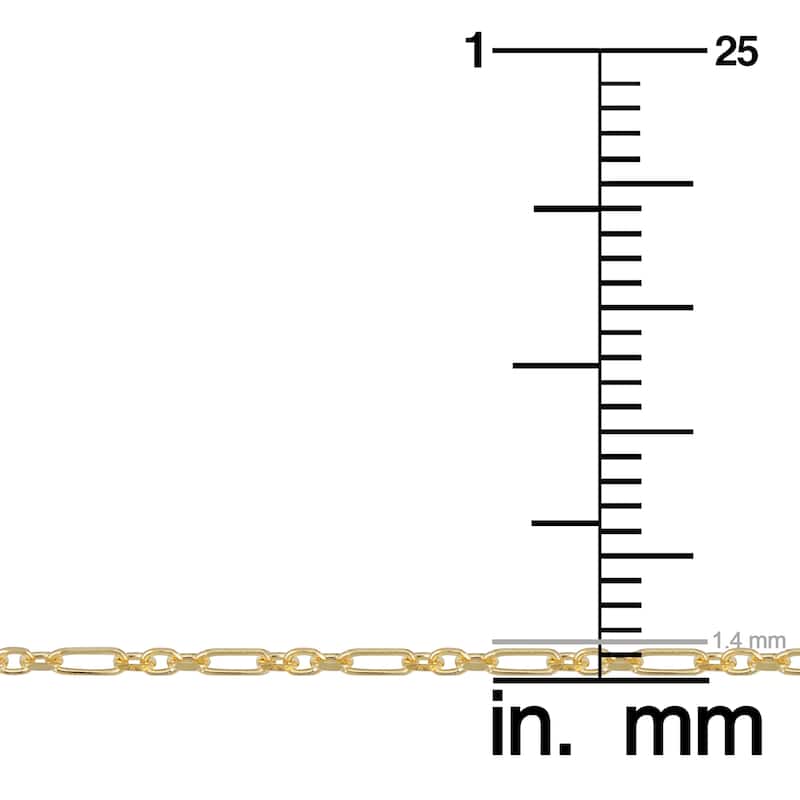 Fremada 14k Yellow Gold Figaro Forzatina Link Chain Necklace