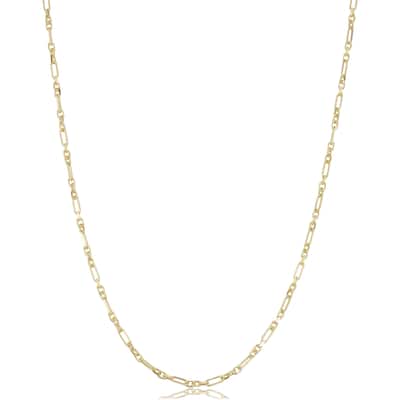 Fremada 14k Yellow Gold Figaro Forzatina Link Chain Necklace