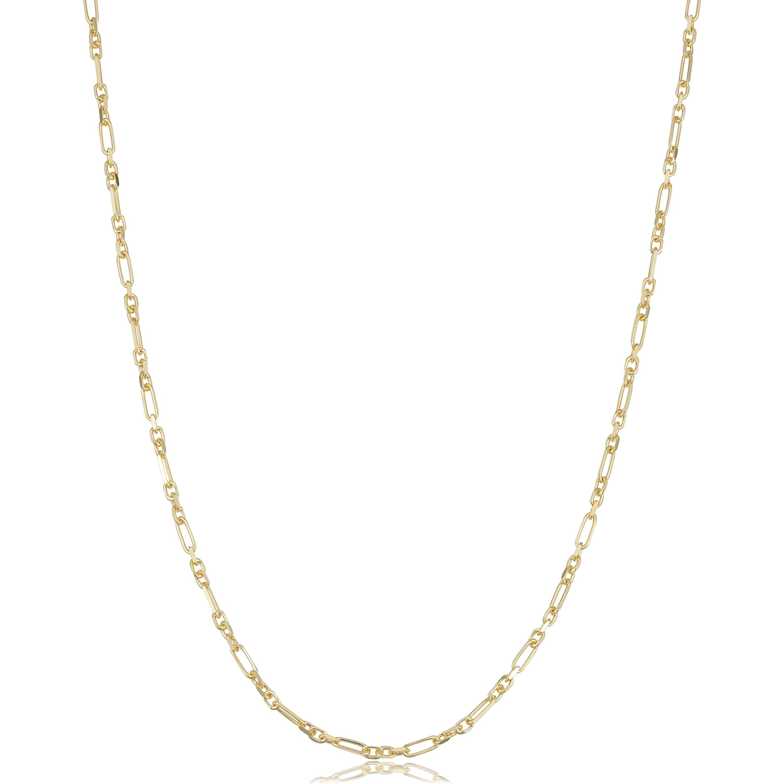 Au Naturale 14k Yellow Gold Figaro Forzatina Link Chain Necklace