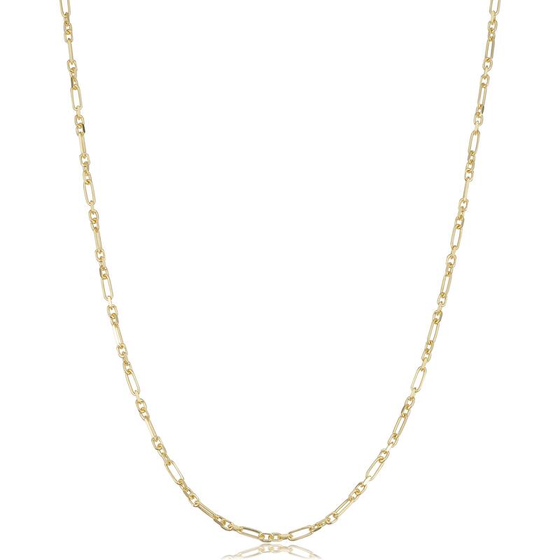 Fremada 14k Yellow Gold Figaro Forzatina Link Chain Necklace