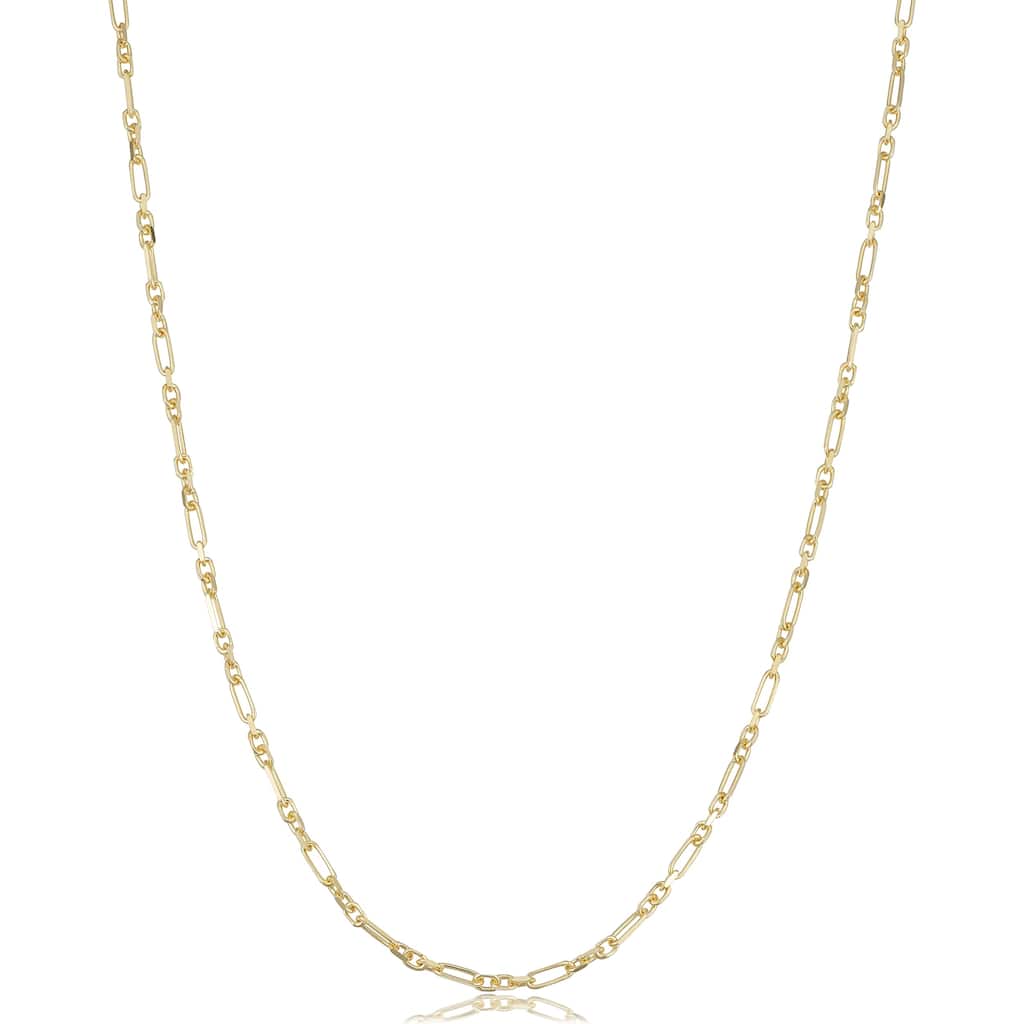 Fremada 14k Yellow Gold Figaro Forzatina Link Chain Necklace