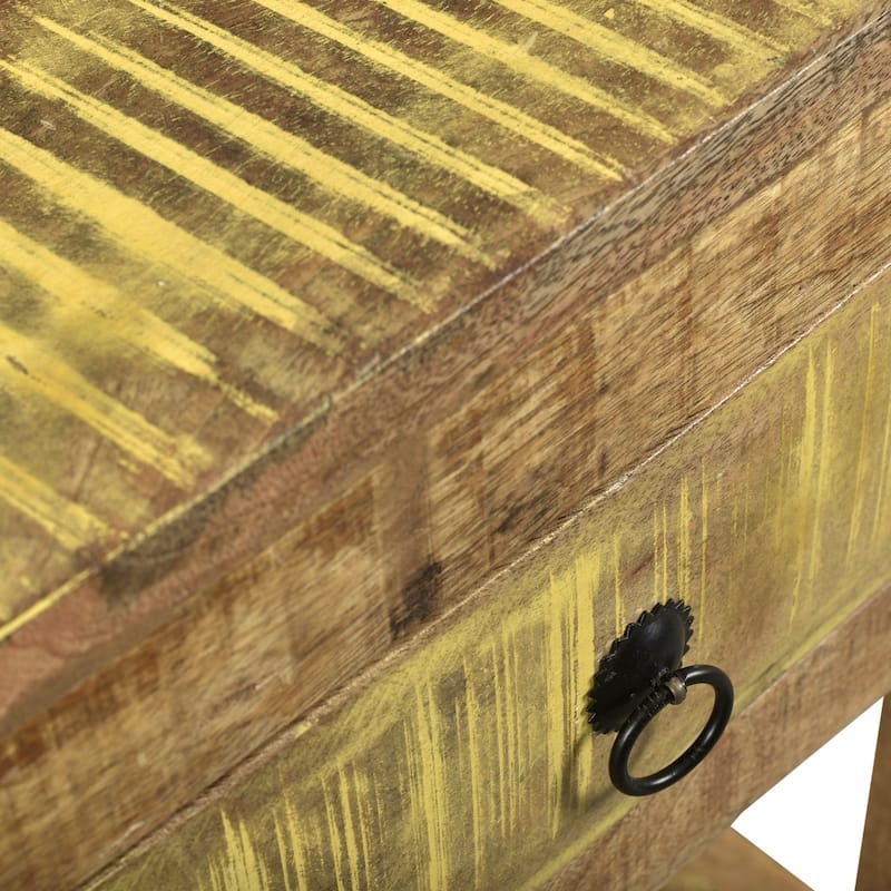 Handmade Suman Solid Mango Wood End Table (India) - 20" x 16" x 26"