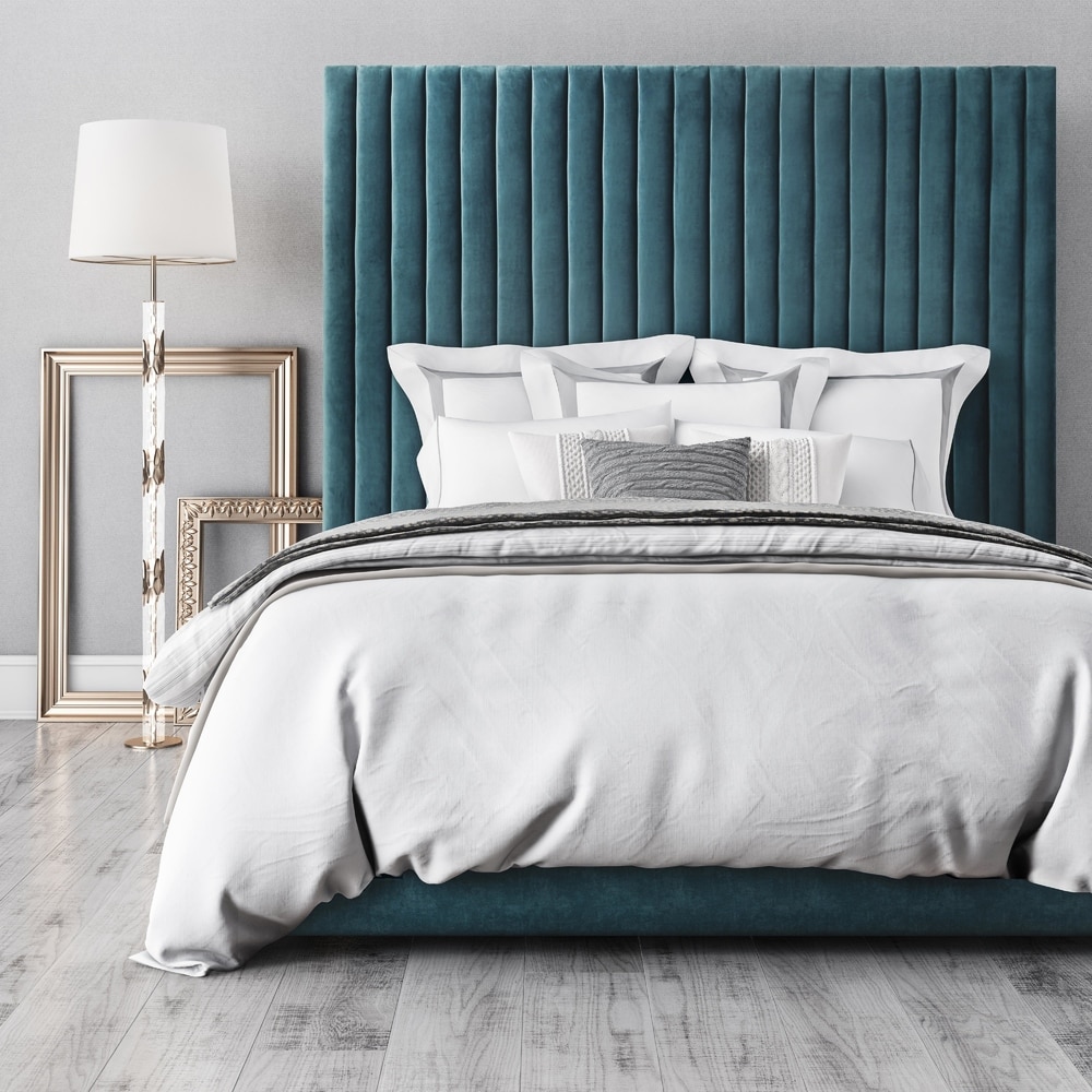 Arabelle Sea Blue Velvet Bed