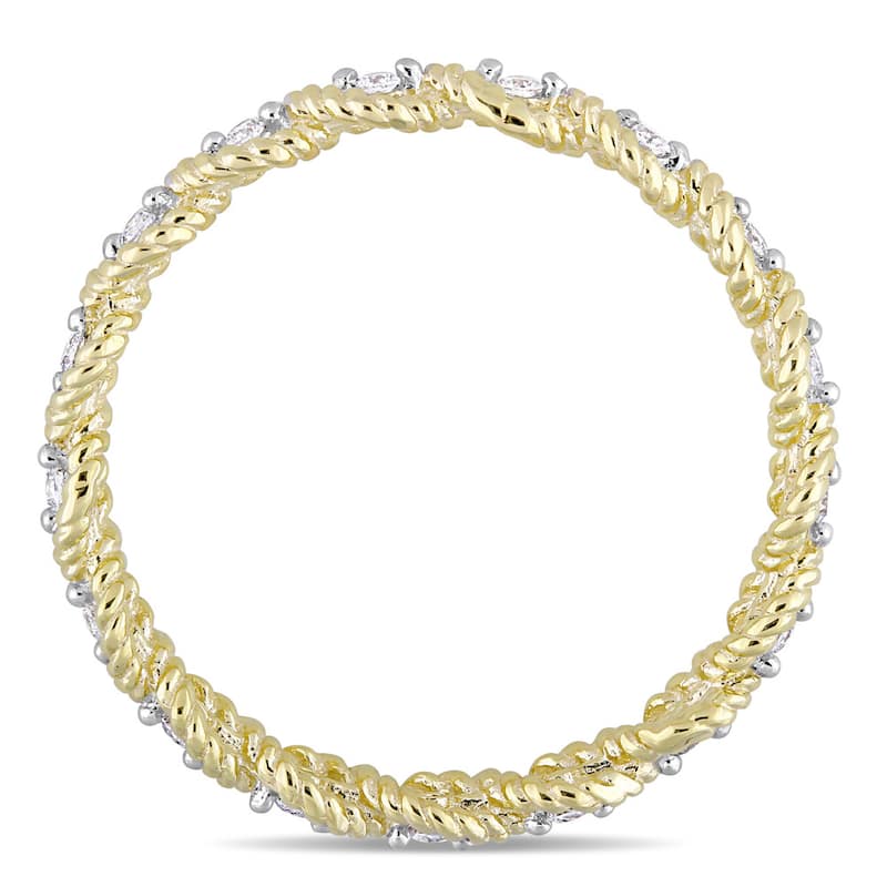 Miadora Signature Collection 10k Yellow Gold 1/6-carat Total Diamond Weight Diamond Infinity Stackab - White